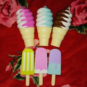 Lot of 6 Pretend Play Ice Cream and Popsicle Toys Play Kitchen Ice Cream Parlor